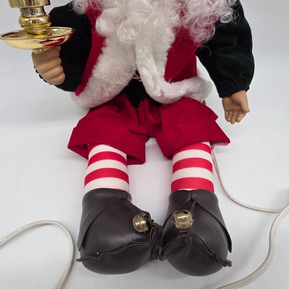Vintage Telco Animated Motionette Elf Santa Christmas Ornament Working - Picture 5 of 9